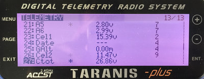 A bunch of analog values from 2 SP2UART sensors, 2 cell sensors and their total