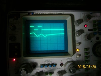 Output signal of the multiplexor with 0.5V/Div.
