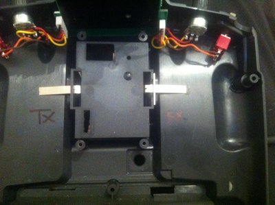 You can see here that I slotted one of the side walls of the module cavity to allow the clip to pass through. I would have done this to both sides but for a previous hack module install I had already removed some case plastic, so basically had to use some styrene card super glued on to form captive strip on this clip. Both clips must be free to slide freely. The slots you drill should leave about 1.5mm of plastic above the clip. I used the trusty dremel and small ball type milling bit to form slot.