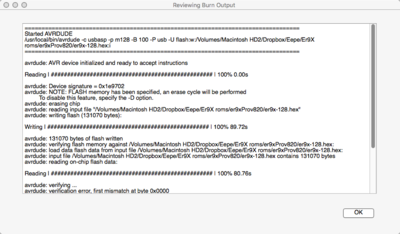 Screen capture of Avrdude part 1