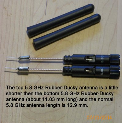 Two Rubber-Ducky 5.8 GHz antennas.