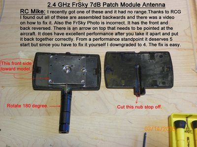 How to fix FrSky 7dB Patch Module Antenna.