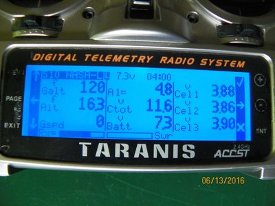 New 9 place custom telemetry screens with erSky9x on Taranis.