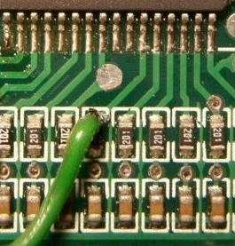 1st generation 9x main board pad connected to the 8th CPU pin from the left.