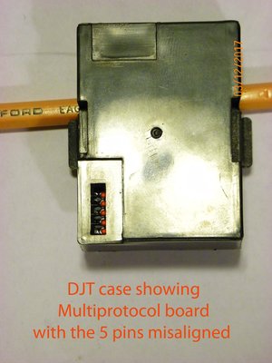 DJT case showing where the 5 pins are misaligned