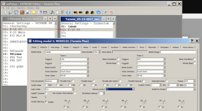 Two eeprom windows open, drag and drop each model from your 9xr-pro eeprom window to Taranis eeprom window.