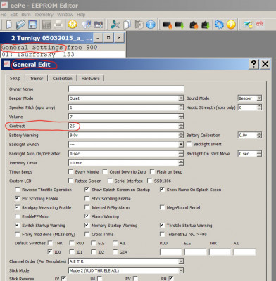 eepe to open your eeprom_General Settings _General Edit_Contrast, and set to 25 or higher.