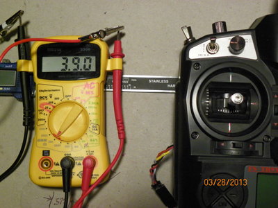 Center Stick Position<br />Potentiometer Shaft Rotation is at Center Stick Position: 3.9.0 Ohms Resistant<br />Using INNOVA 3300 Multimeter which is connected to the Input 5 volts + Red Wire and and the Output Single White Wire. <br /><br />.......