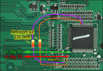Rewiring. Color code of resistors corrected
