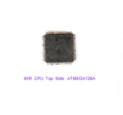 9XR CPU ATMEGA128A Top Side of removed CPU.