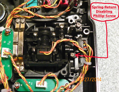 Spring-Return Disabling Phillip-Screw <br />Version-B Taranis Gimbals: