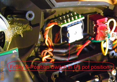 9X Radio FrSky 6-Position Switch in P3 pot position.