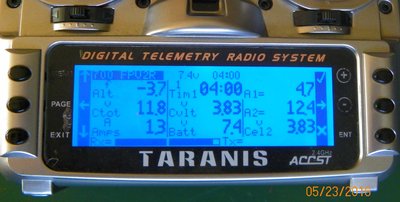 New 9 place Telemetry Screen with erSky9x on Taranis