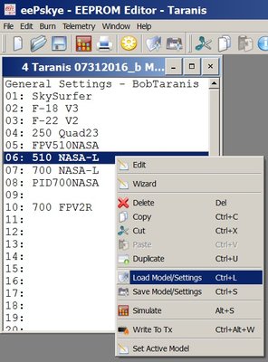 Load Notes for single model eepm file.