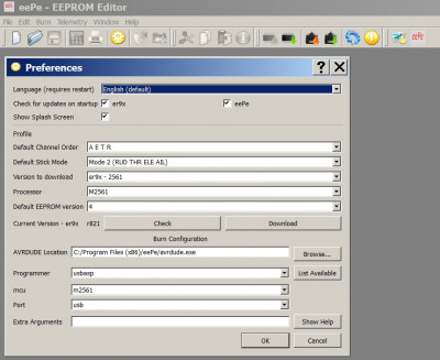 eePe-EEPROM Editor / er9x-2561 / Current Version r821 or r820