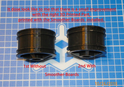 Comparison between printing without and with <br />the 8 Diode Stepper Smoother-Boards.