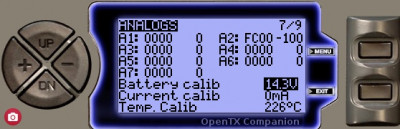 Radio Setup 1/7: Analogs: Current calibration