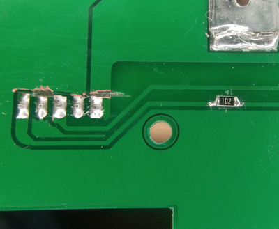 And the top side, also showing my version of the ppm resistor fix