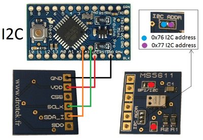 MS5611 Drotek Breakout with i2c adress jumper