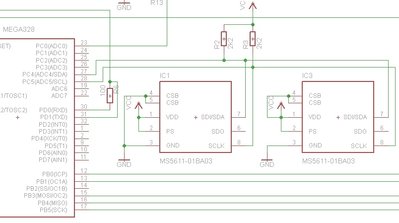 Dual MS5611 sensors sharing one I2C bus