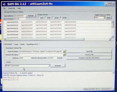 SAM_BA CoProcessor tab.