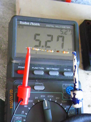 Combination of three resisters = 5.27 ohms