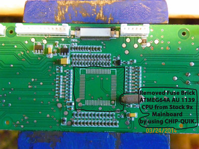 Removed Fuse Brick ATMEG64A AU 1139 CPU