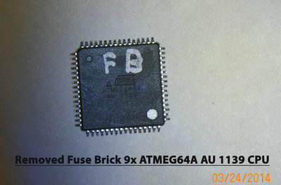 Removed Fuse Brick 9x ATMEG64A AU 1139 CPU CHIP