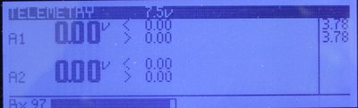 The 2 values in the right corner, is that ACC X and ACC Y? OK. The 2nd 3.78 V to measured 3.5 V could be a thing of adjustment.